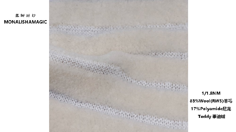 1/5.5NM 83%Wool(RWS)羊毛 17%Polyamide尼龙  Teddy 泰迪绒 HS8214-1
