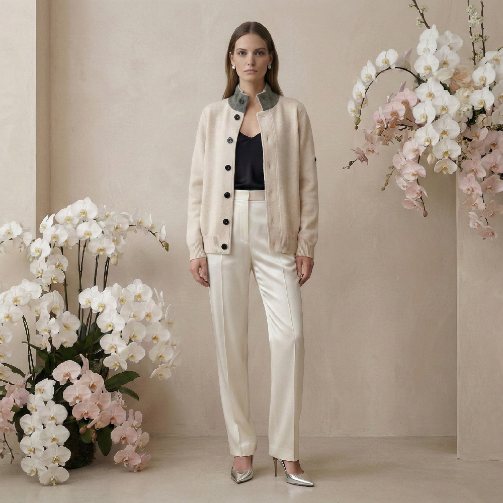 紫蕴针织大衣 羊毛混纺光感变色技术 YX911