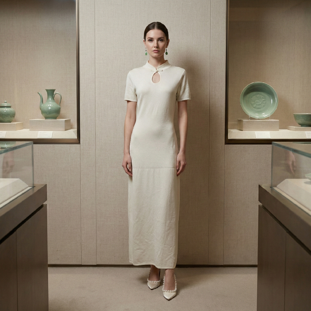 隐花旗袍 潜影光感变色技术 YX914